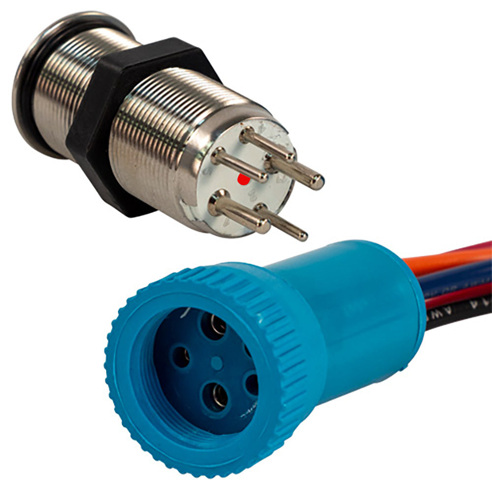 Bluewater 19mm Push Button Switch OffOn Contact BlueRed LED 1 Lead 905711131