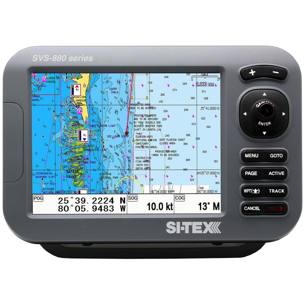 SITEX Standalone 8 Chartplotter System wColor LCD Internal External GPS Antenna CMAP 4D Card SVS880CE