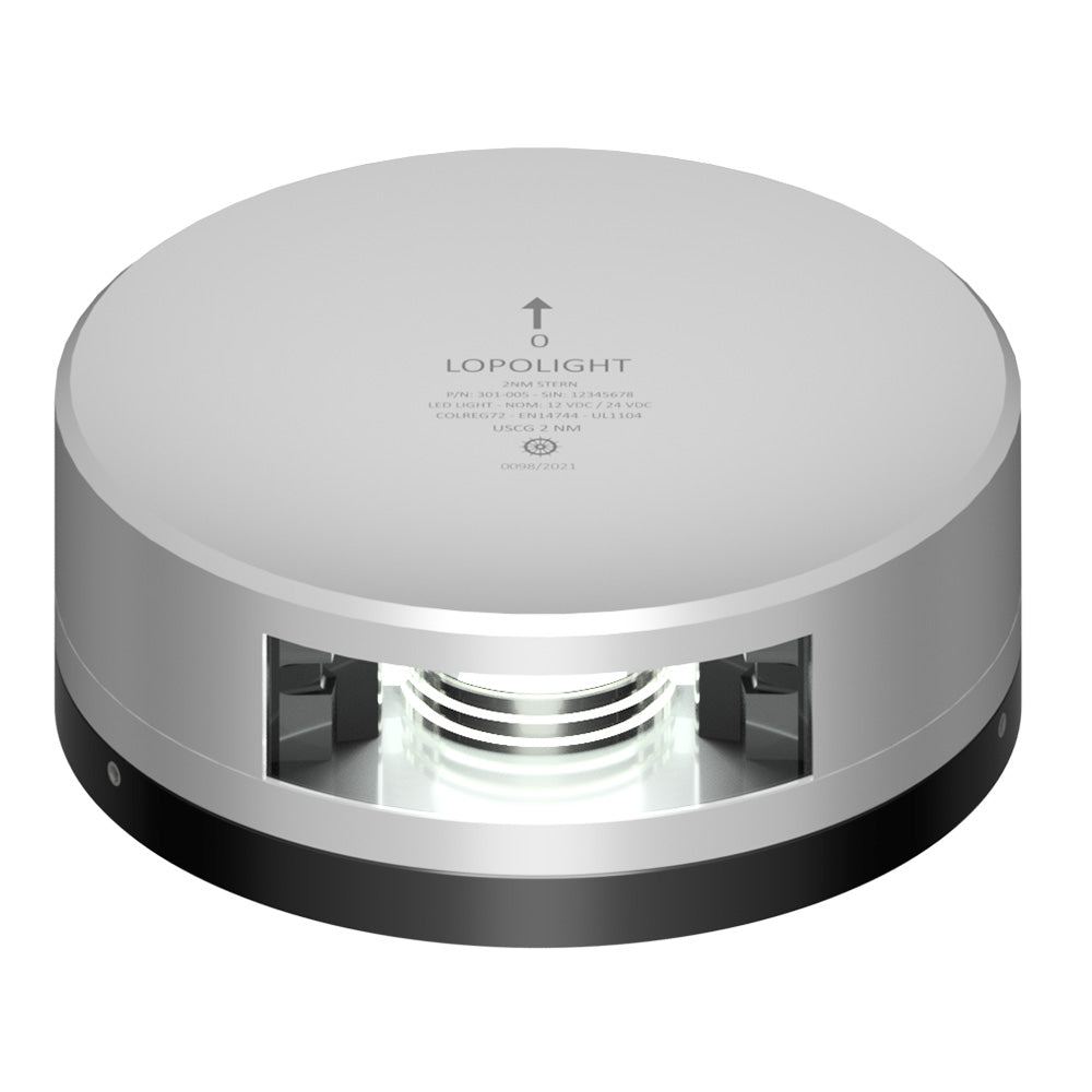 Lopolight Stern Light 2NM Silver Housing wFB Base 301005FB