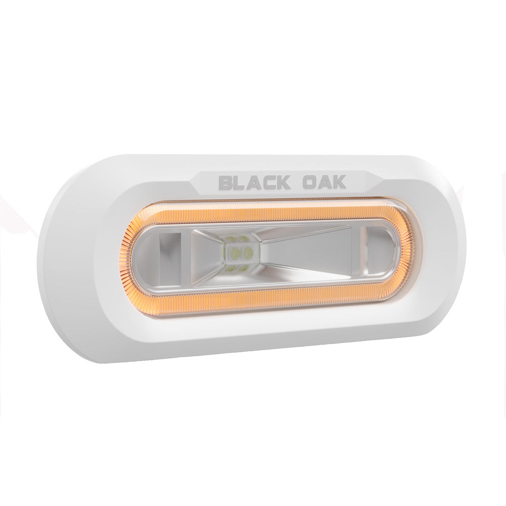 Black Oak Low Pro Marine Spreader Light Flush Mount White Housing Amber LED MLPSFA