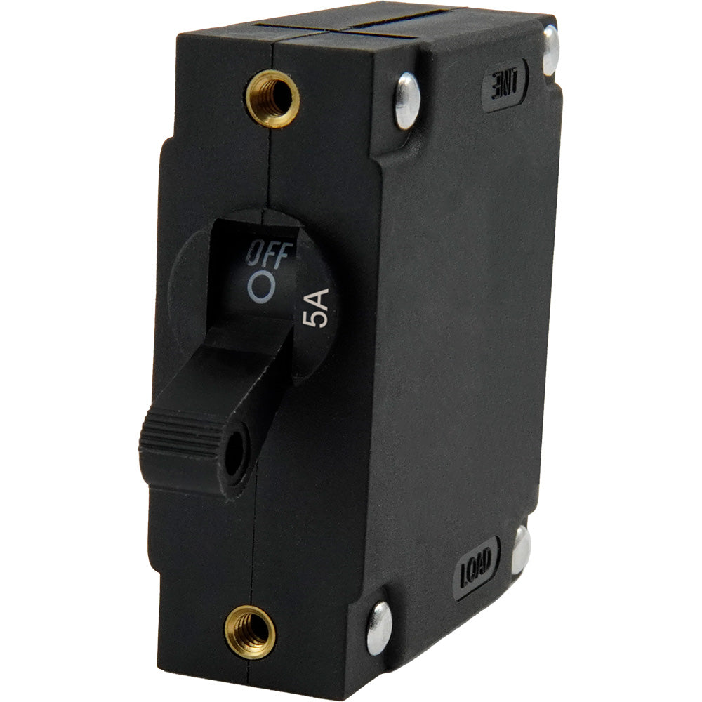 Egis A Series Black Toggle Panel Mount Circuit Breaker Single Pole 5A 321105