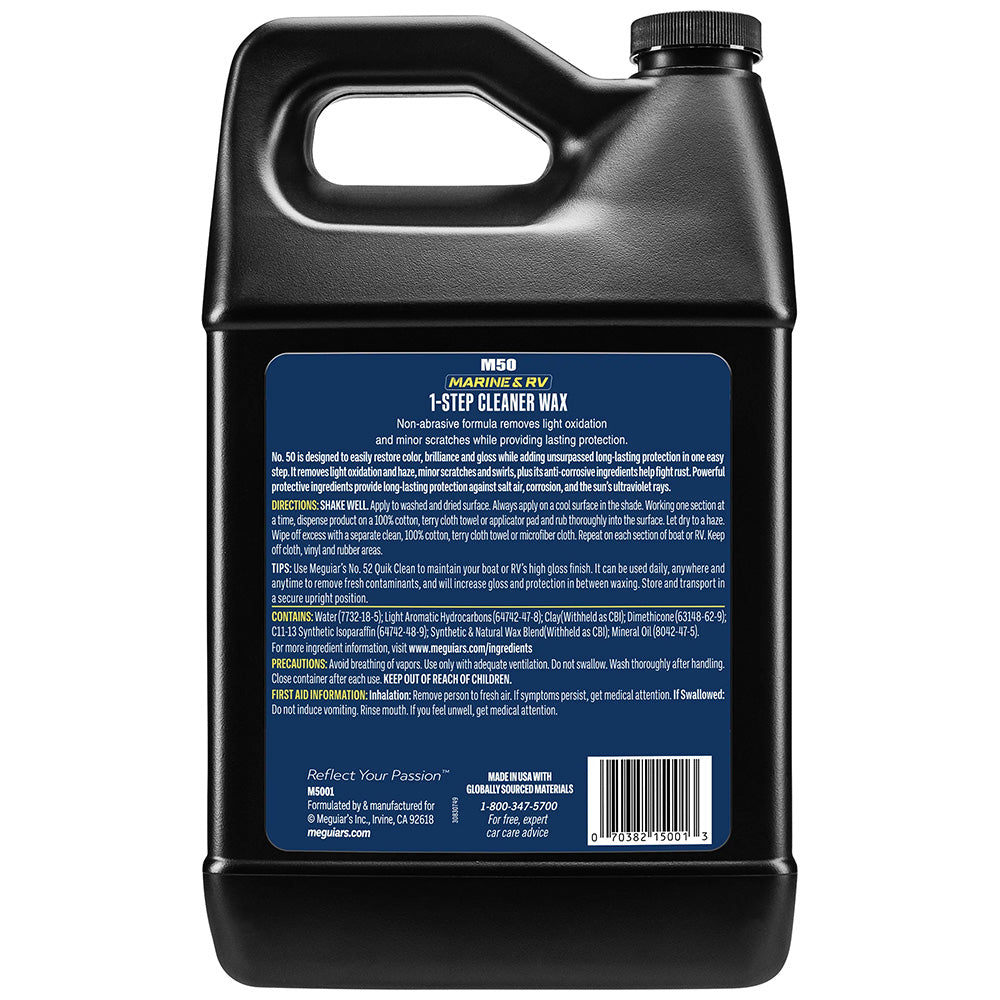 Meguiars 50 BoatRV Cleaner Wax Liquid 1 Gallon M5001