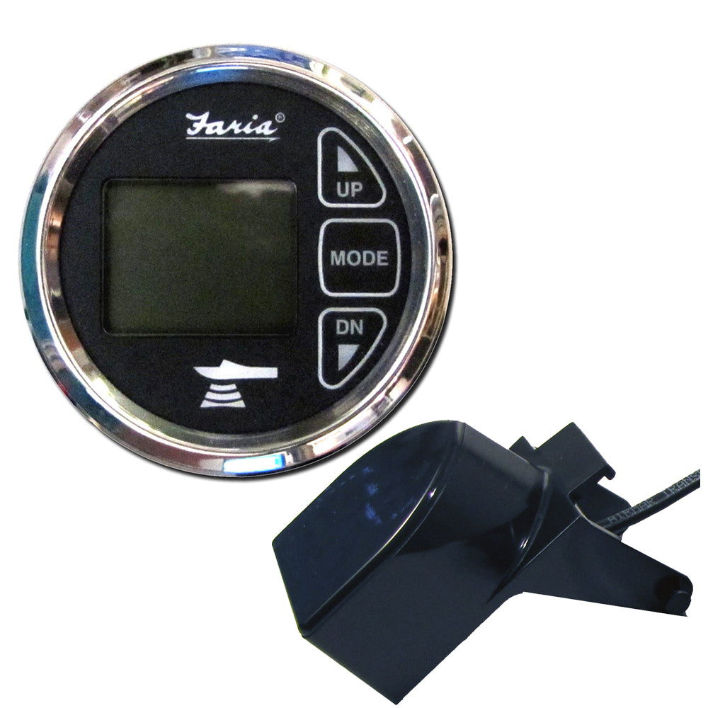 Faria Chesapeake Black 2 Dual Depth Temp Sounder wTransom Mount Transducer 13752