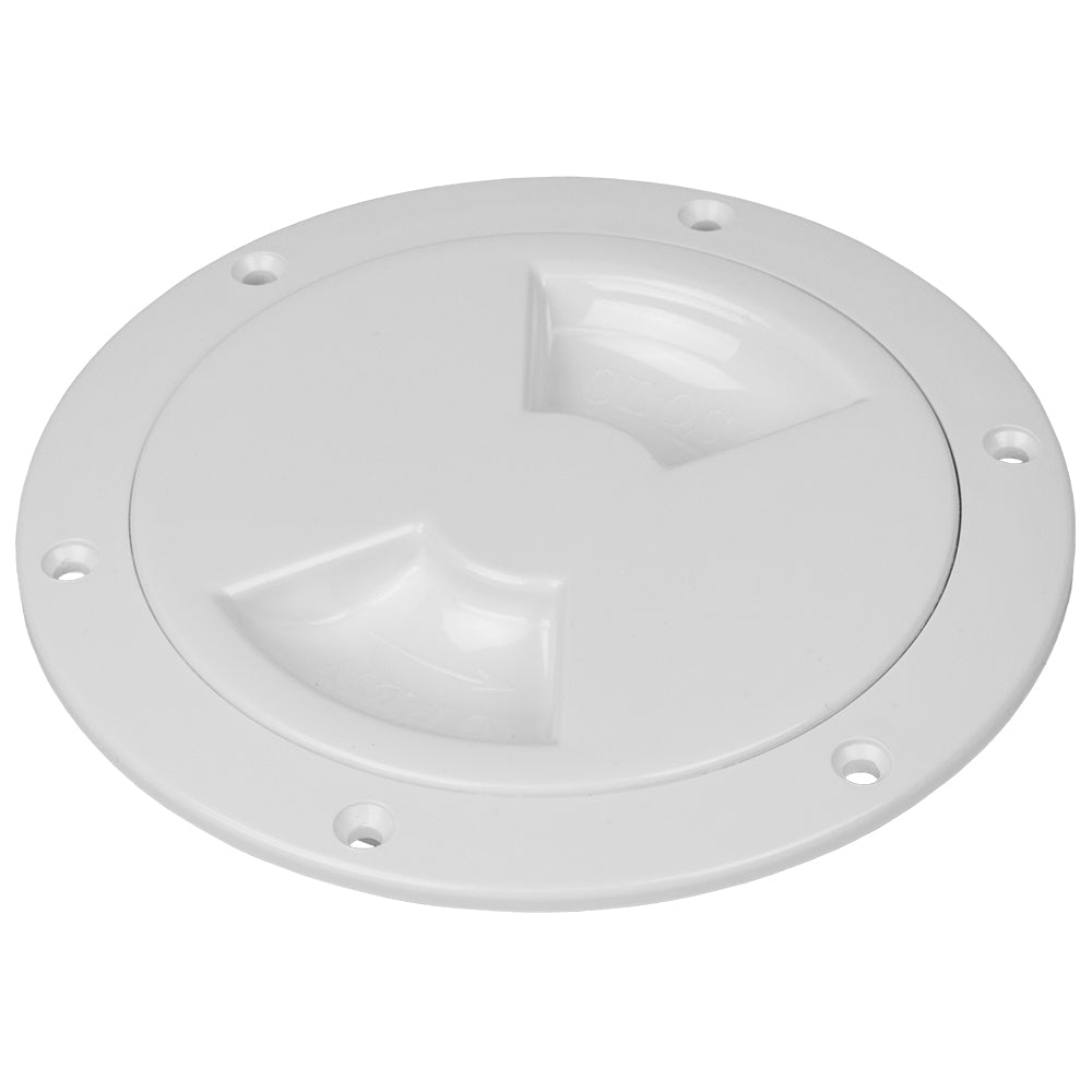 SeaDog QuarterTurn Smooth Deck Plate wInternal Collar White 8 3363801