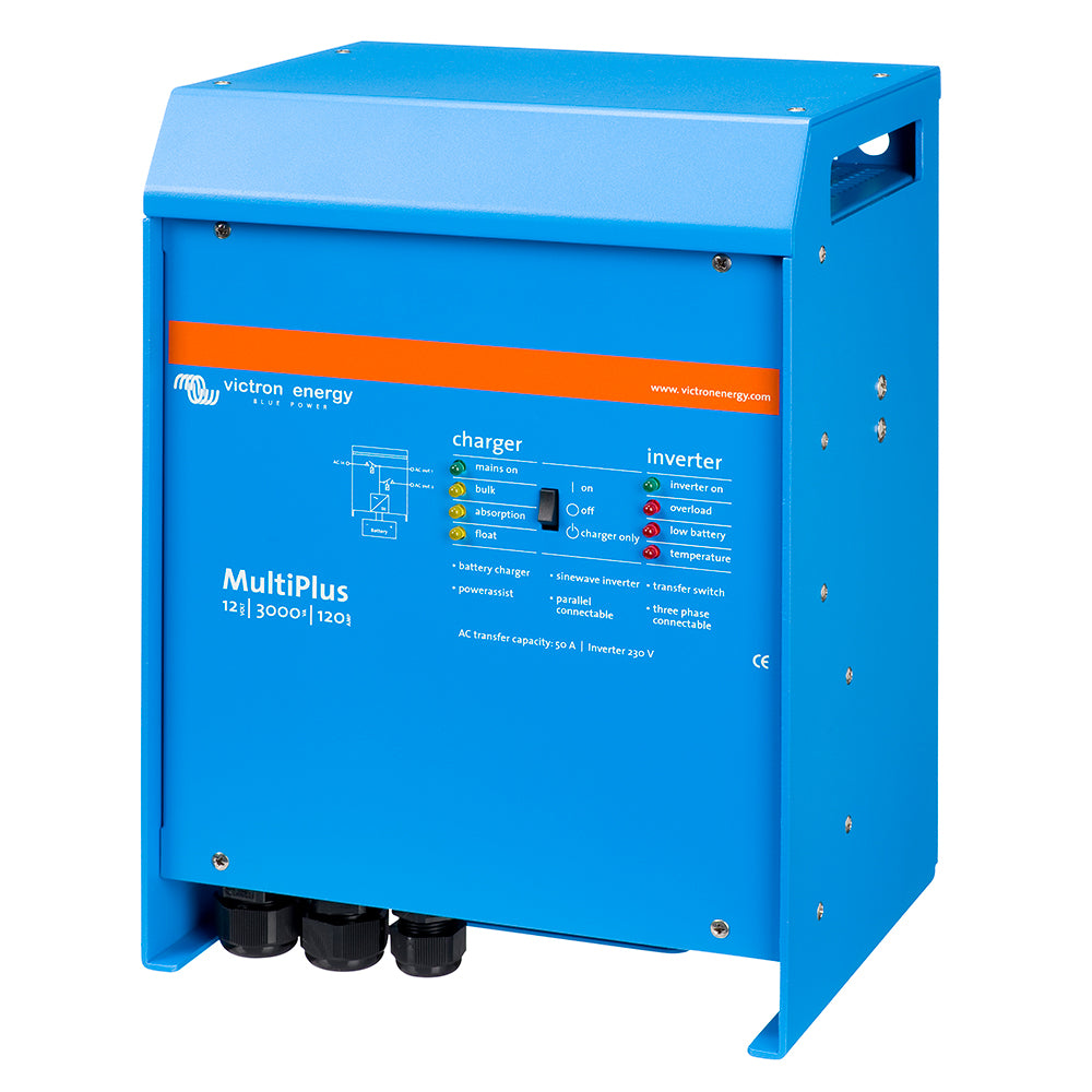 Victron MultiPlus InverterCharger 12VDC 3000VA 120VAC w 120AMP Charger 50AMP Transfer Switch UL Approved