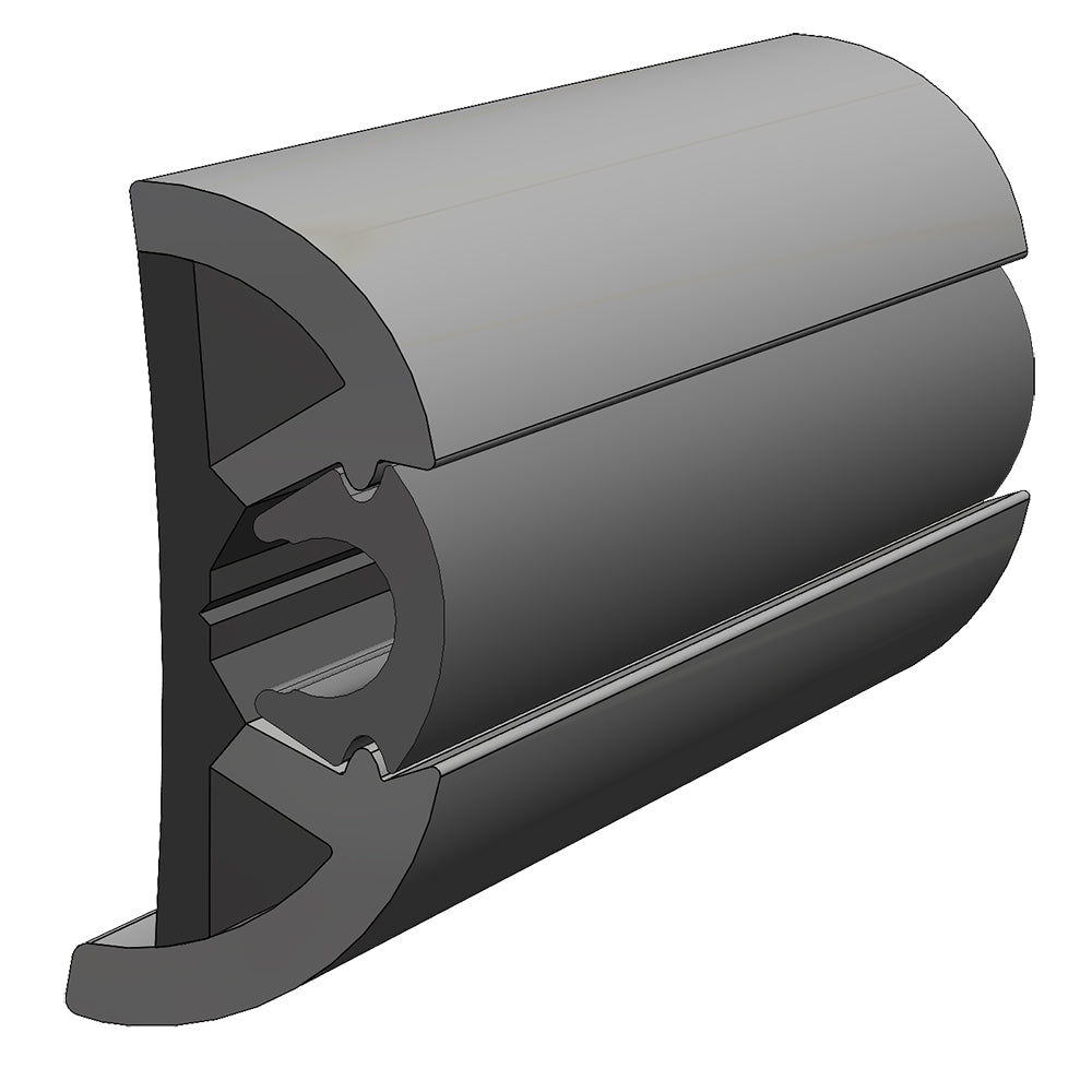 TACO SuproFlex Rub Rail Kit Gray wGray Insert 2H x 12W x 80L V119990GRD802