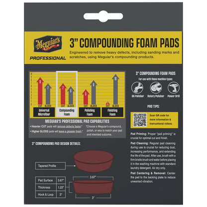 Meguiars Professional 3 Compound Foam Pads 3Pack M3CFP3