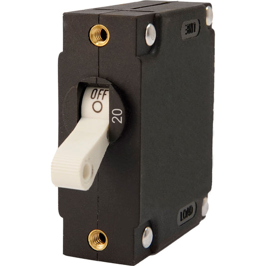 Egis A Series White Toggle Panel Mount Circuit Breaker  Single Pole 20A 320120