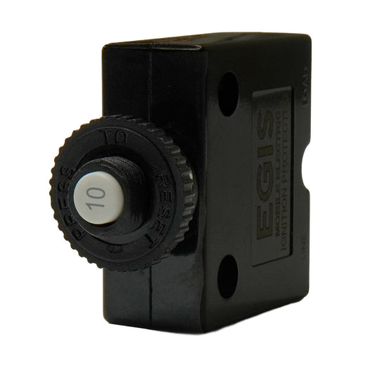 Egis 10A Push Button Panel Mount Circuit Breaker  Spade Terminal 471110