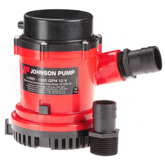Johnson Pump 1600 GPH Bilge Pump 118 Hose 12V 1600400