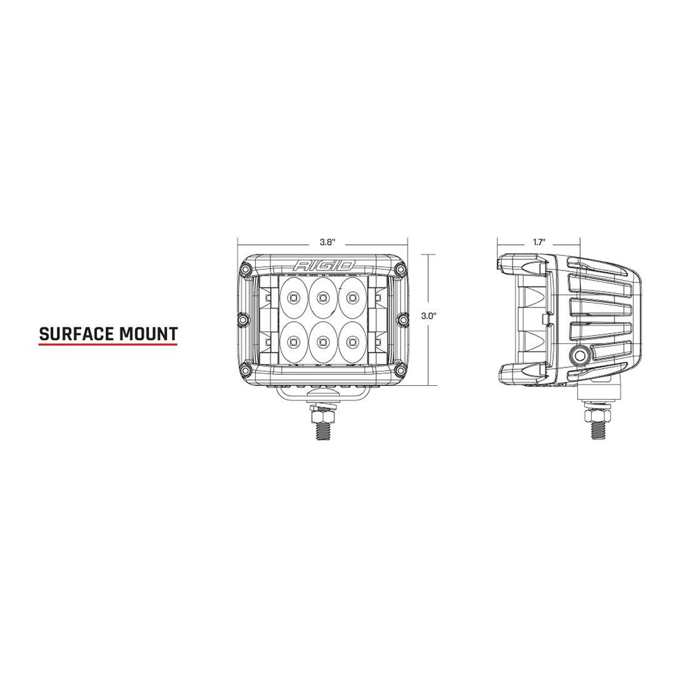 RIGID Industries DSS Series PRO Spot LED Surface Mount  Pair  White 862213