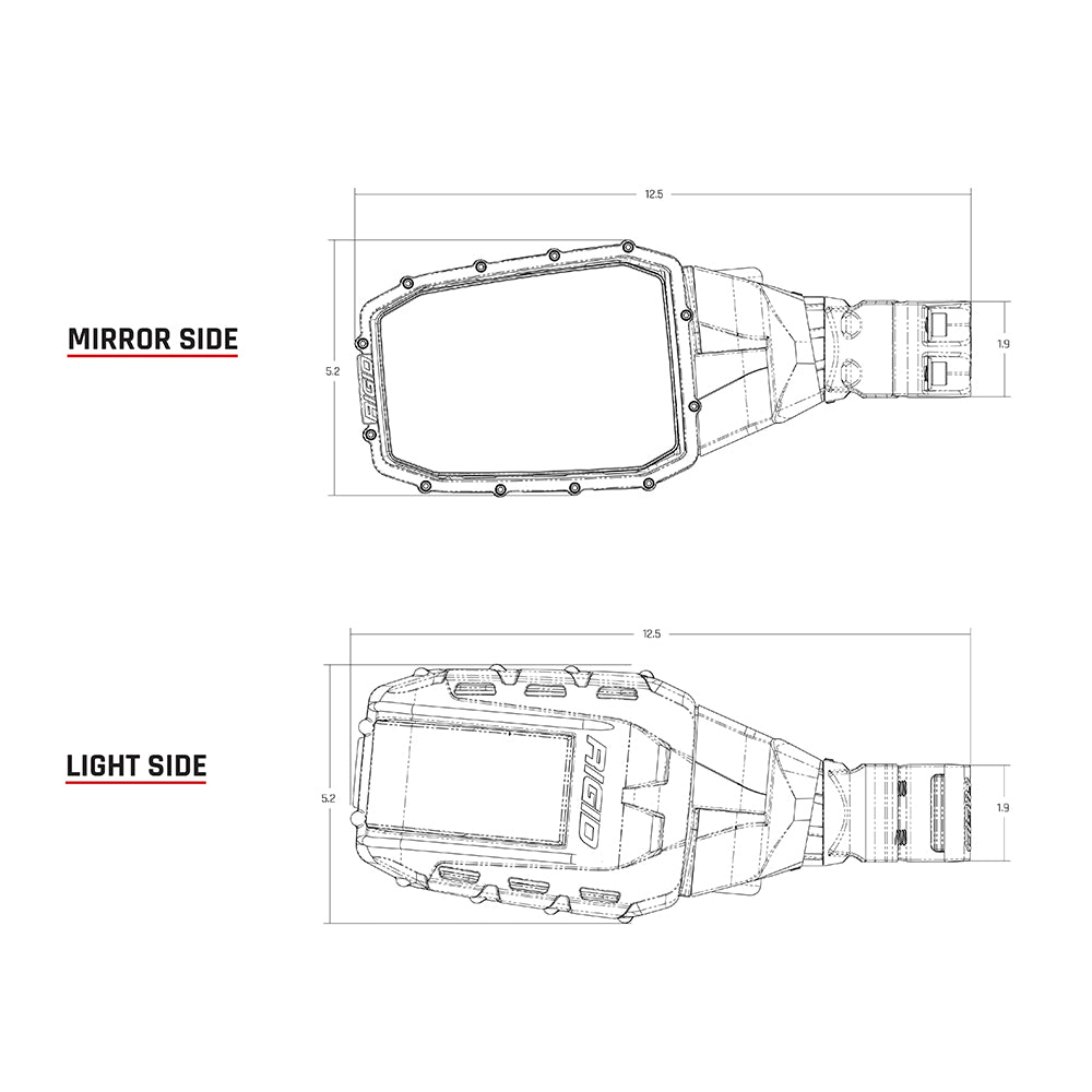 RIGID Industries Reflect Mirror Light  Black Pair 64011