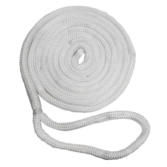 New England Ropes 58 Double Braid Dock Line  White  15 C50502000015