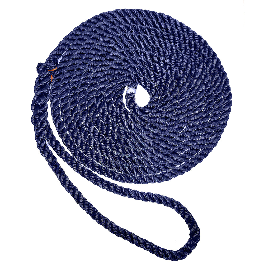 New England Ropes 58 Premium 3Strand Dock Line  Navy Blue  25 C60532000025