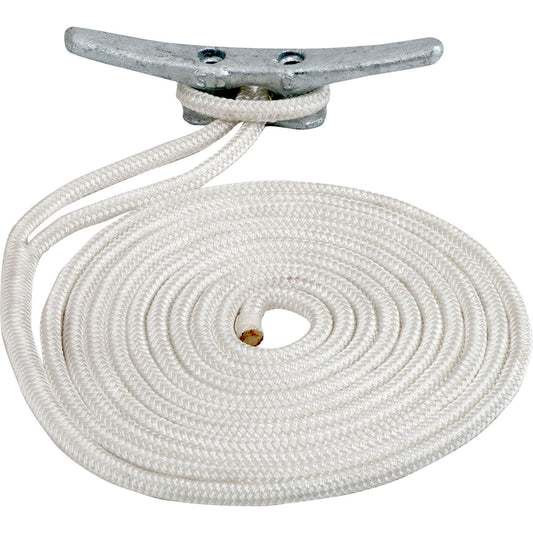 SeaDog Double Braided Nylon Dock Line  12 x 30  White 302112030WH1