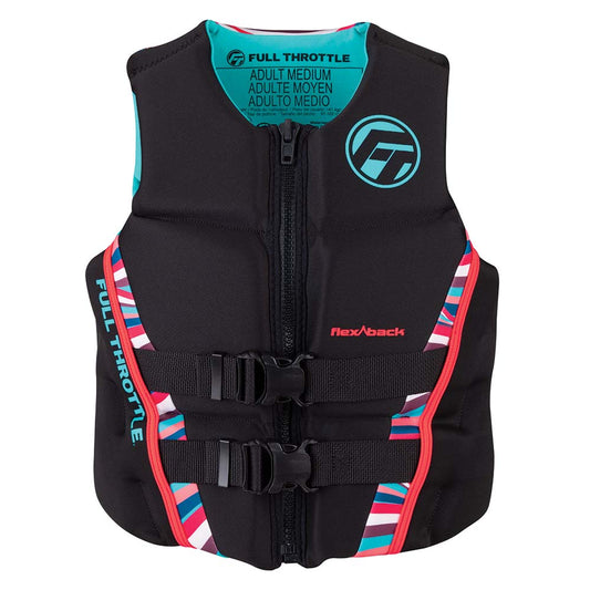 Full Throttle Womens RapidDry FlexBack Life Jacket  Womens S  PinkBlack 14250010582022
