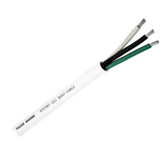 Pacer Round 3 Conductor Cable  100  123 AWG  Black Green  White WR123100